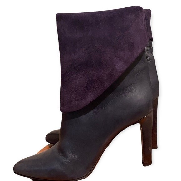 Helmut Lang Blue Leather And Suede Boots - Picture 13 of 13